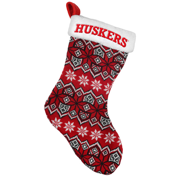 Medias navideñas tejidas de los Nebraska Cornhuskers - 2015