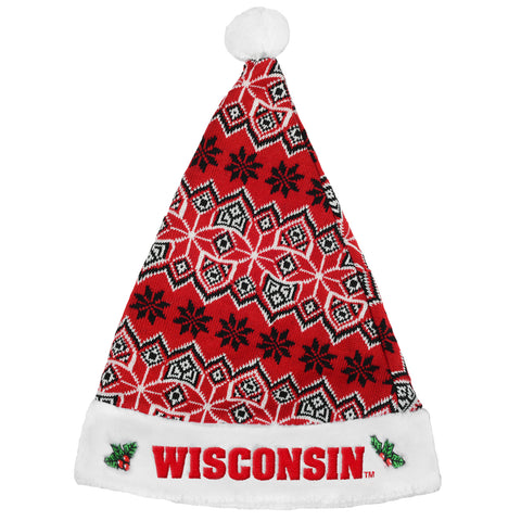Wisconsin Badgers Knit Santa Hat - 2015