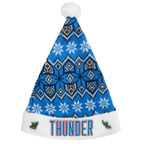 Oklahoma City Thunder Knit Santa Hat - 2015