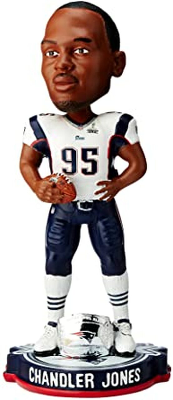 New England Patriots Chandler Jones Forever Collectibles Super Bowl 49 Champ Bobblehead