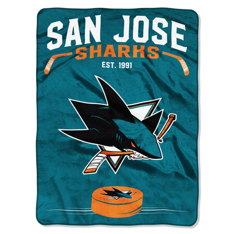 ~San Jose Sharks Blanket 60x80 Raschel Inspired Design - Special Order~ backorder
