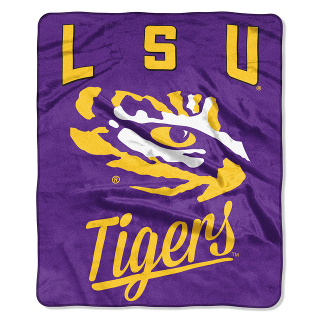 LSU Tigers Blanket 50x60 Raschel Alumni Design