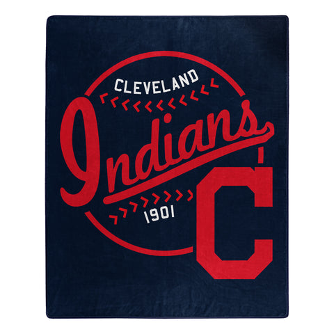 Cleveland Indians Blanket 50x60 Raschel Moonshot Design