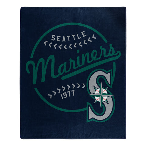 Seattle Mariners Blanket 50x60 Raschel Moonshot Design - Special Order