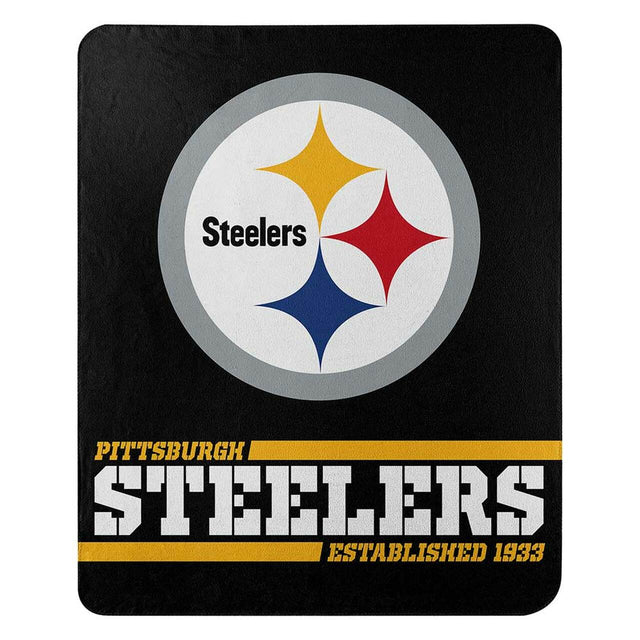 Manta de forro polar de los Pittsburgh Steelers de 50 x 60 pulgadas, diseño ancho dividido