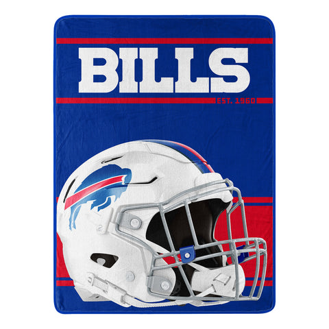 Buffalo Bills Blanket 46x60 Micro Raschel Run Design Rolled