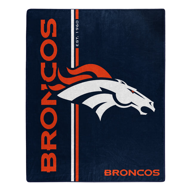 Manta de los Denver Broncos de 50 x 60, diseño de Raschel Restructure