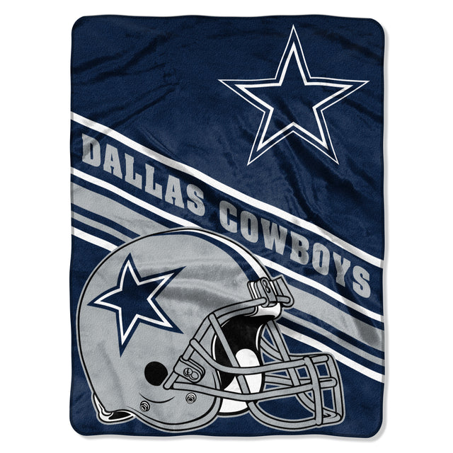 Manta de los Dallas Cowboys de 60 x 80 con diseño inclinado de Raschel