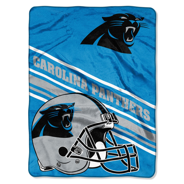 Manta de los Carolina Panthers de 60 x 80 con diseño inclinado de Raschel