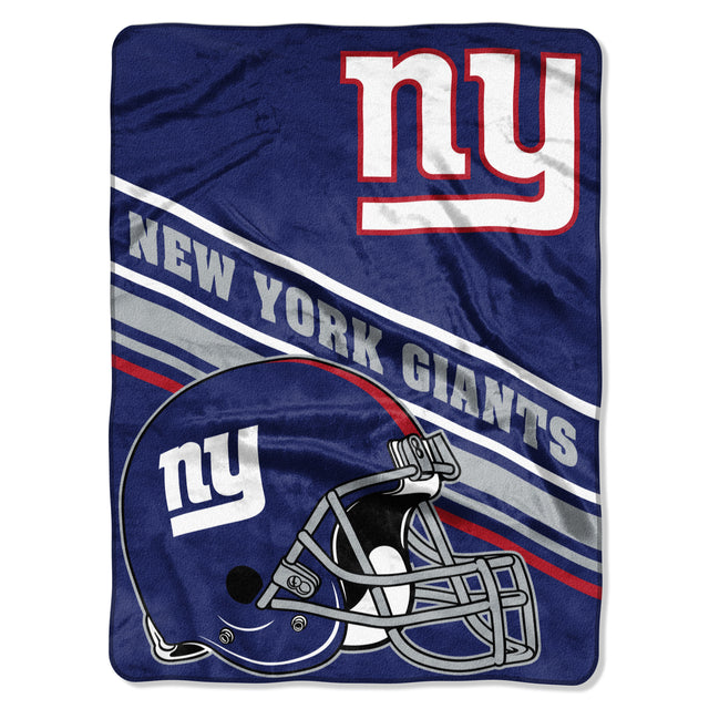 Manta de los New York Giants de 60 x 80 con diseño inclinado de Raschel