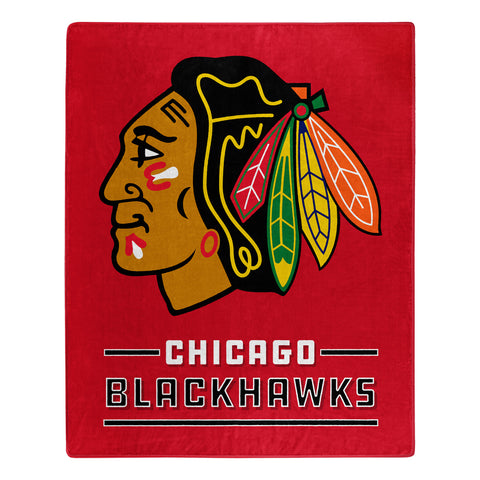 Chicago Blackhawks Blanket 50x60 Raschel Interference Design