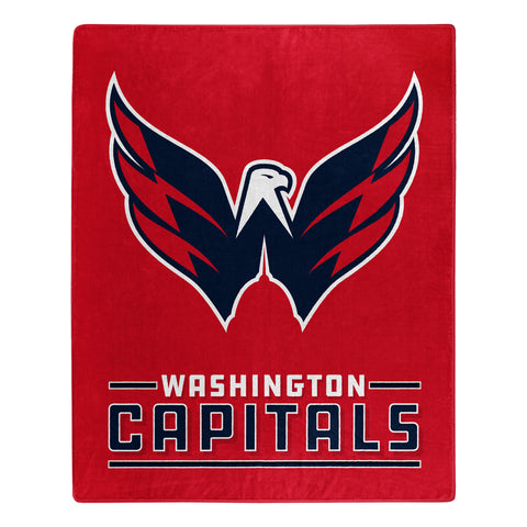 Washington Capitals Blanket 50x60 Raschel Interference Design - Special Order