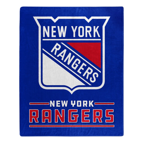 New York Rangers Blanket 50x60 Raschel Interference Design