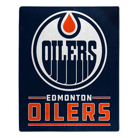 ~Edmonton Oilers Blanket 50x60 Raschel Interference Design - Special Order~ backorder