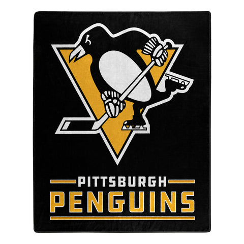 Pittsburgh Penguins Blanket 50x60 Raschel Interference Design