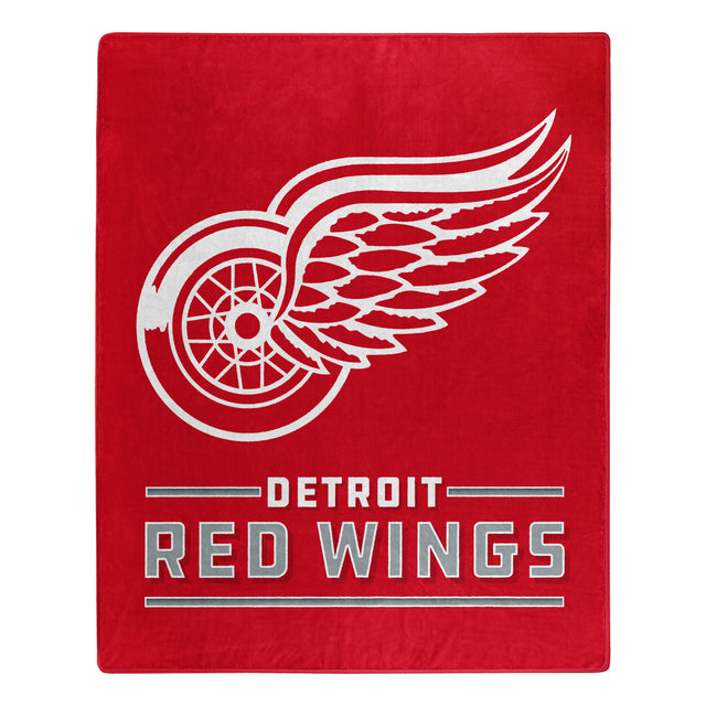 Manta de los Detroit Red Wings de 50 x 60 pulgadas con diseño de interferencia de Raschel