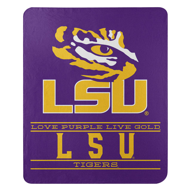 LSU Tigers Blanket 50x60 Fleece Control Design