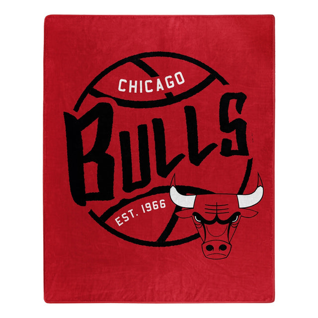 Manta de los Chicago Bulls de 50 x 60, diseño Raschel Blacktop