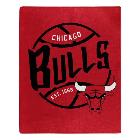 ~Chicago Bulls Blanket 50x60 Raschel Blacktop Design~ backorder