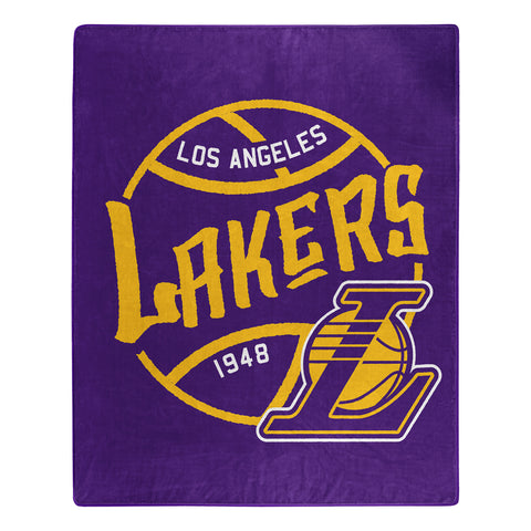 ~Los Angeles Lakers Blanket 50x60 Raschel Blacktop Design~ backorder