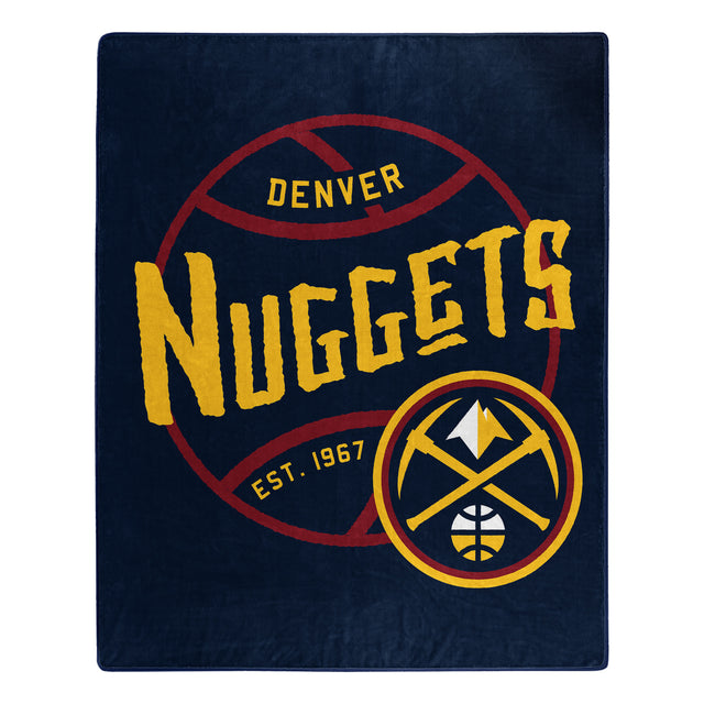 Manta de los Denver Nuggets de 50 x 60 pulgadas, diseño Raschel Blacktop