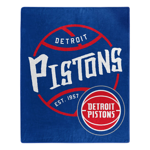 Detroit Pistons Blanket 50x60 Raschel Blacktop Design