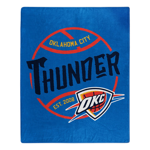 Oklahoma City Thunder Blanket 50x60 Raschel Blacktop Design