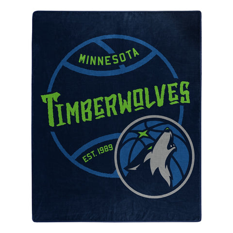 Minnesota Timberwolves Blanket 50x60 Raschel Blacktop Design