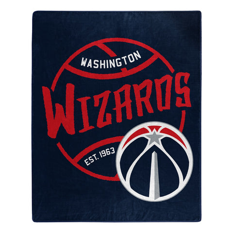 ~Washington Wizards Blanket 50x60 Raschel Blacktop Design - Special Order~ backorder