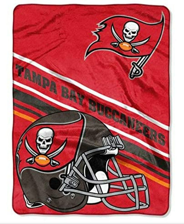 Manta de los Tampa Bay Buccaneers, diseño Raschel Slant, 60 x 80