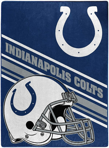 Indianapolis Colts Blanket 60x80 Raschel Slant Design