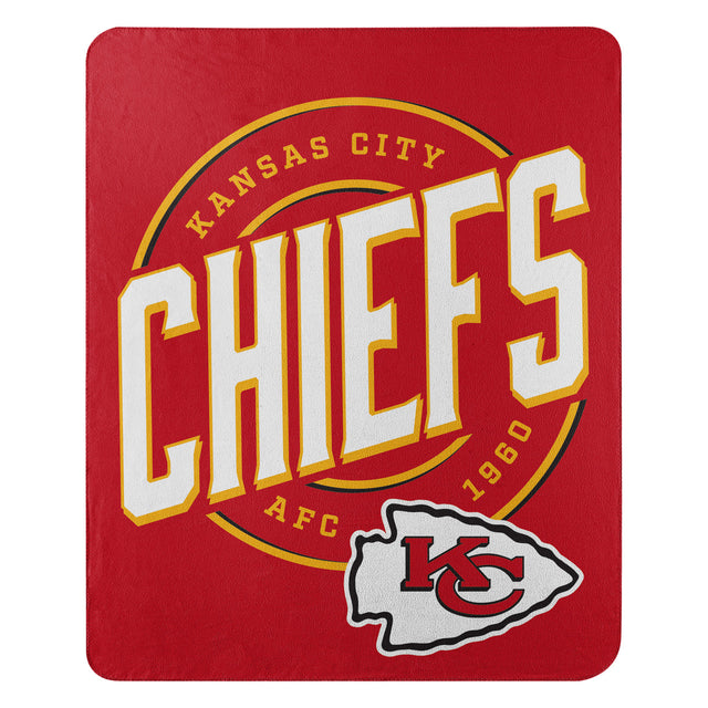 Manta de los Kansas City Chiefs de 50 x 60 pulgadas con diseño de campaña de vellón