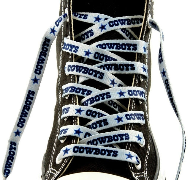 Cordones para zapatos de los Dallas Cowboys, 54 pulgadas, color plateado