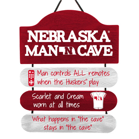 Nebraska Cornhuskers Sign Wood Man Cave Design