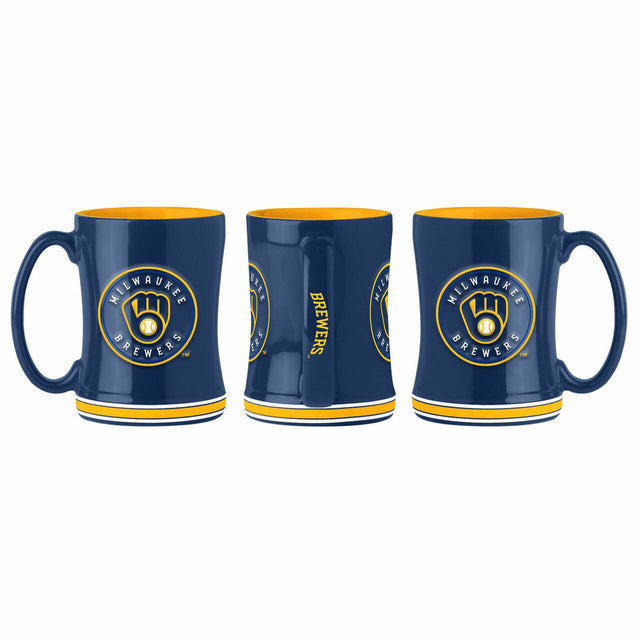 Milwaukee Brewers Coffee Mug 14oz Sculpted Relief