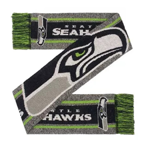 Seattle Seahawks Scarf Big Logo Wordmark Gray
