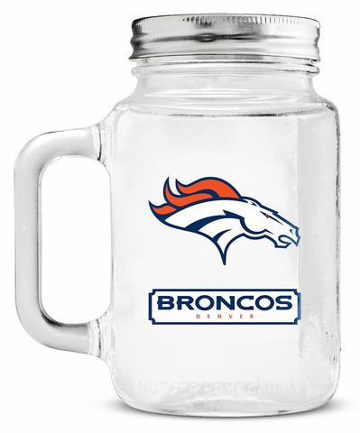 ~Denver Broncos Mason Jar Glass With Lid~ backorder