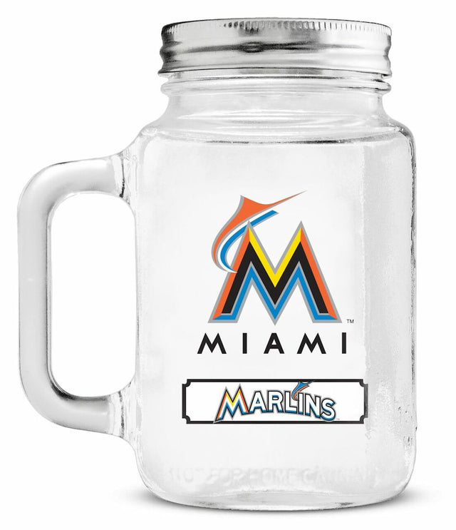 Frasco de vidrio con tapa de los Miami Marlins