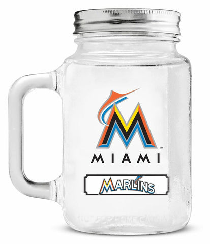 ~Miami Marlins Mason Jar Glass With Lid~ backorder