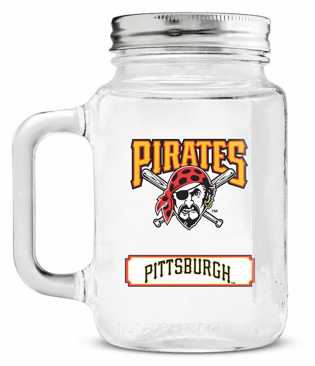 Frasco de vidrio con tapa de los Piratas de Pittsburgh