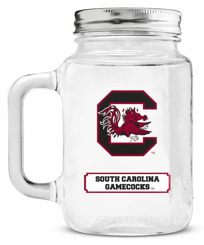 South Carolina Gamecocks Mason Jar Glass With Lid