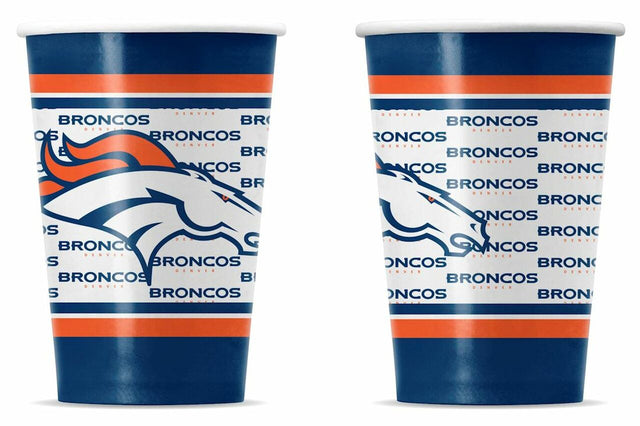 Vasos de papel desechables de los Denver Broncos