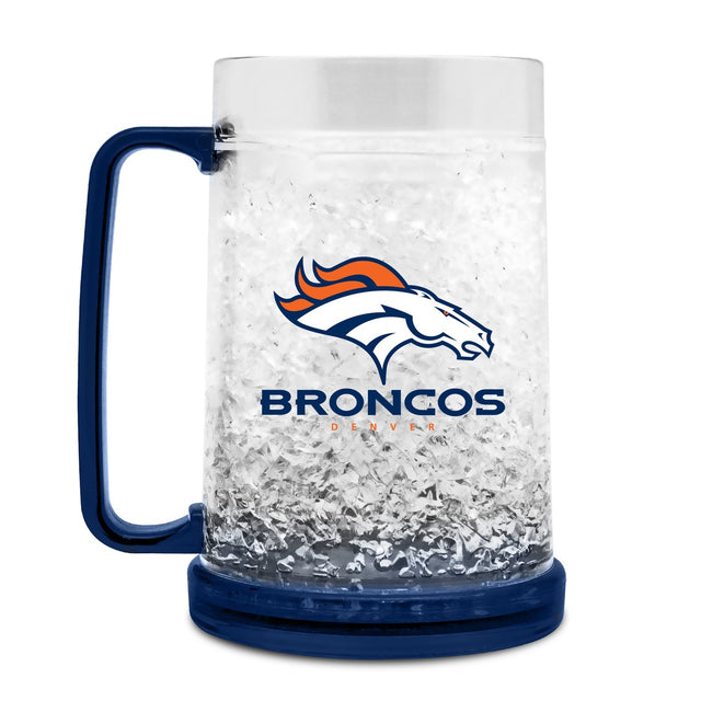 Taza de cristal con diseño de los Denver Broncos para congelador con logotipo principal