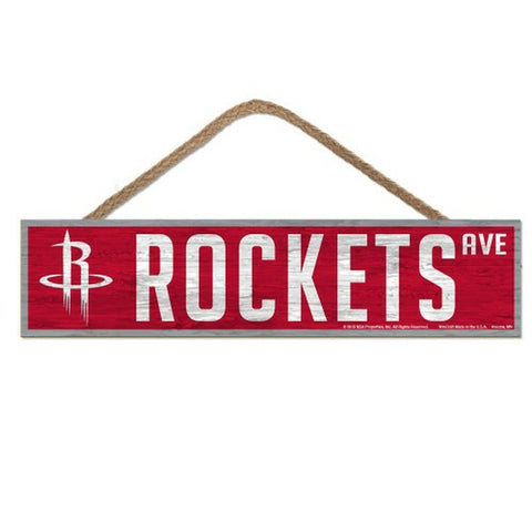 Houston Rockets Sign 4x17 Wood Avenue Design - Special Order
