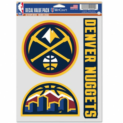 ~Denver Nuggets Decal Multi Use Fan 3 Pack Special Order~ backorder