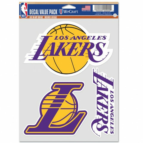 ~Los Angeles Lakers Decal Multi Use Fan 3 Pack~ backorder
