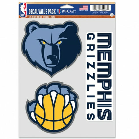 ~Memphis Grizzlies Decal Multi Use Fan 3 Pack Special Order~ backorder