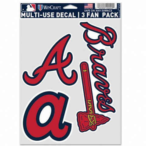 ~Atlanta Braves Decal Multi Use Fan 3 Pack~ backorder