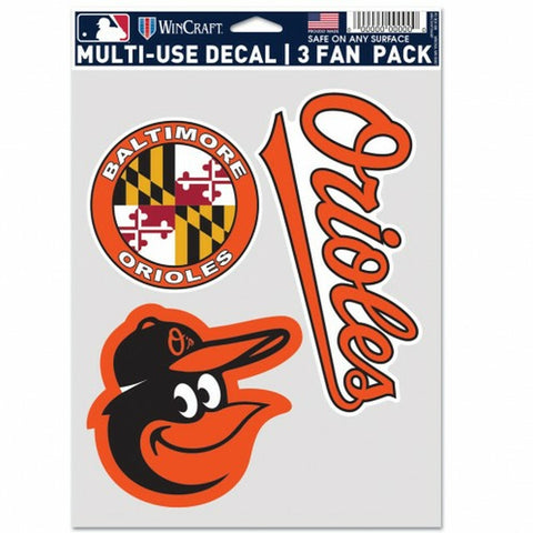 ~Baltimore Orioles Decal Multi Use Fan 3 Pack Special Order~ backorder