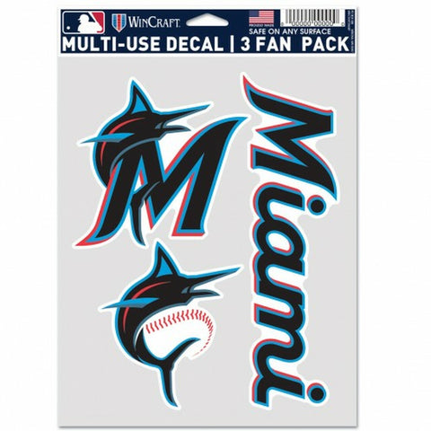 ~Miami Marlins Decal Multi Use Fan 3 Pack Special Order~ backorder